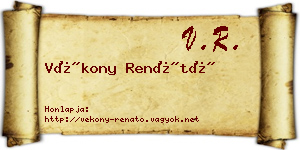 Vékony Renátó névjegykártya