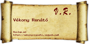 Vékony Renátó névjegykártya